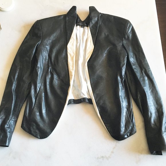 Theyskens' Theory Juji black leather jacket / blazer, size 2 / 36, 100% lamb - Picture 4 of 16